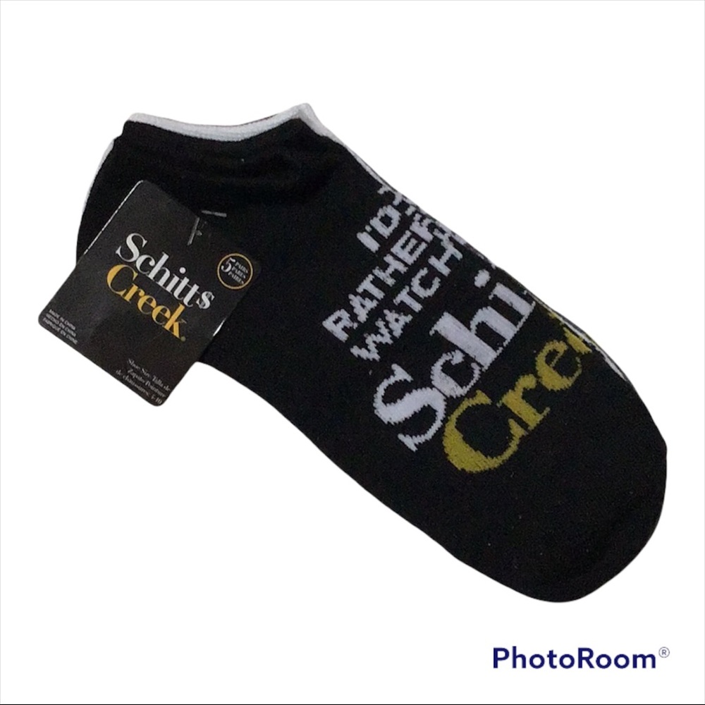Schitts‎ Creek Bundle of 5 Black & White Socks NWT